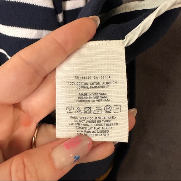 Anthropologie Cartonnier Striped Peplum Knit Blazer French Girl Nautical Navy XS - Picture 11 of 13